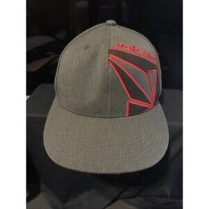 Volcom 210 Fitted by Flexfit Hat Gray Black Red Mens Size 6 7/8 - 7 1/4 EUC